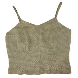 cach'e beautiful gold sparkling cropped top, 6